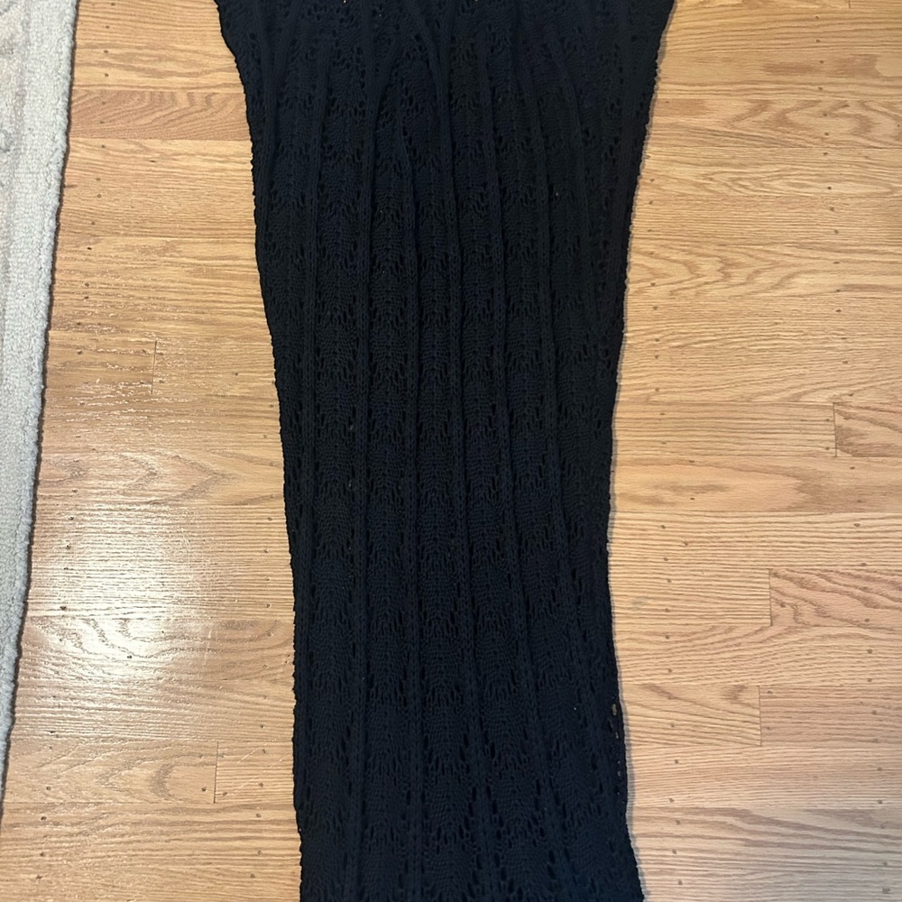 Topshop Black Crochet Knit Skirt